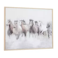 Hot Kirklands Home Running Horses Framed Canvas Art Print
