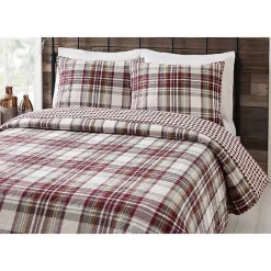 Outlet Kirklands Home Rust Plaid Camden Full/Queen 3-pc. Quilt Set