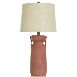 Discount Kirklands Home Rust Textured Cement Table Lamp Orange