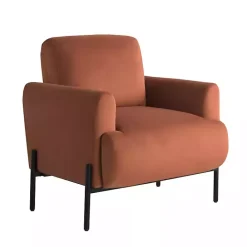 Online Kirklands Home Rust Velvet Upholstered Knox Accent Chair Orange