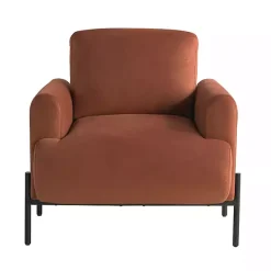 Online Kirklands Home Rust Velvet Upholstered Knox Accent Chair Orange