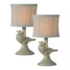 Sale Kirklands Home Rustic June Bird Mini Table Lamps, Set of 2 Blue