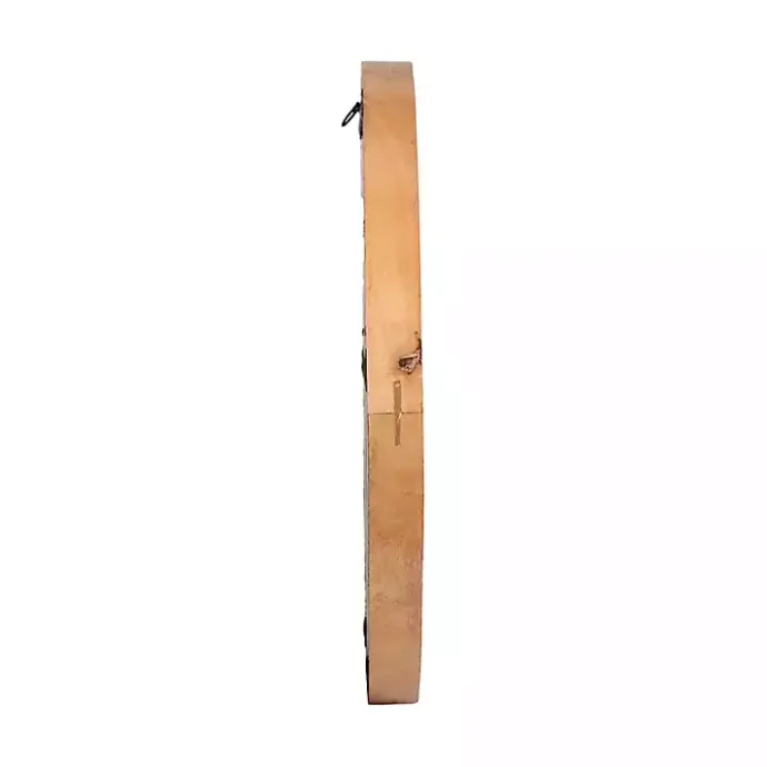 Outlet Kirklands Home Rustic Brown Acacia Round Wall Mirror