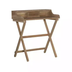 Discount Kirklands Home Rustic Wooden Folding Desk Brown