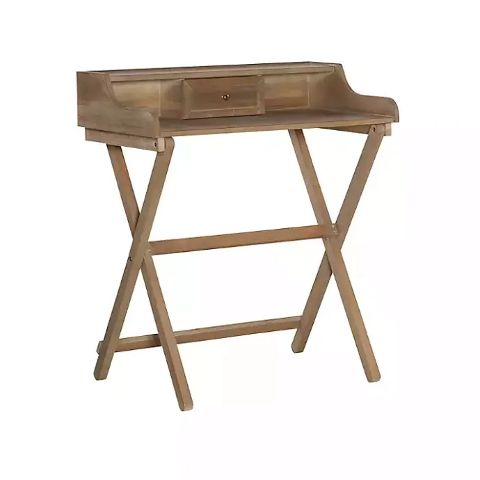 Discount Kirklands Home Rustic Wooden Folding Desk Brown