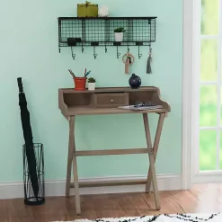 Discount Kirklands Home Rustic Wooden Folding Desk Brown