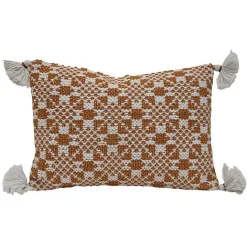 Hot Kirklands Home Rustic Cross Stitch Outdoor Lumbar Pillow