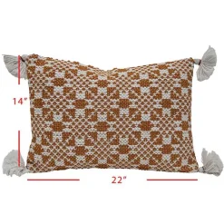 Hot Kirklands Home Rustic Cross Stitch Outdoor Lumbar Pillow