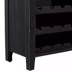 Hot Kirklands Home Rustic Galvanized Top Wine Cabinet Black