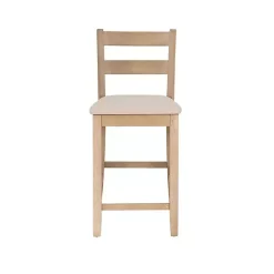 Clearance Kirklands Home Rustic Graywash Wood Upholstered Counter Stool Brown