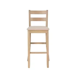 Outlet Kirklands Home Rustic Graywash Wood Upholstered Bar Stool Brown