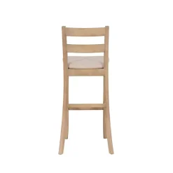 Outlet Kirklands Home Rustic Graywash Wood Upholstered Bar Stool Brown