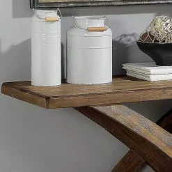 Best Kirklands Home Rustic Oak Wood Juna Console Table Brown