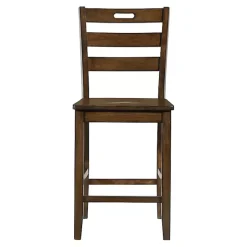 Outlet Kirklands Home Rustic Oak Wood Quinby Counter Stools, Set of 2 Brown