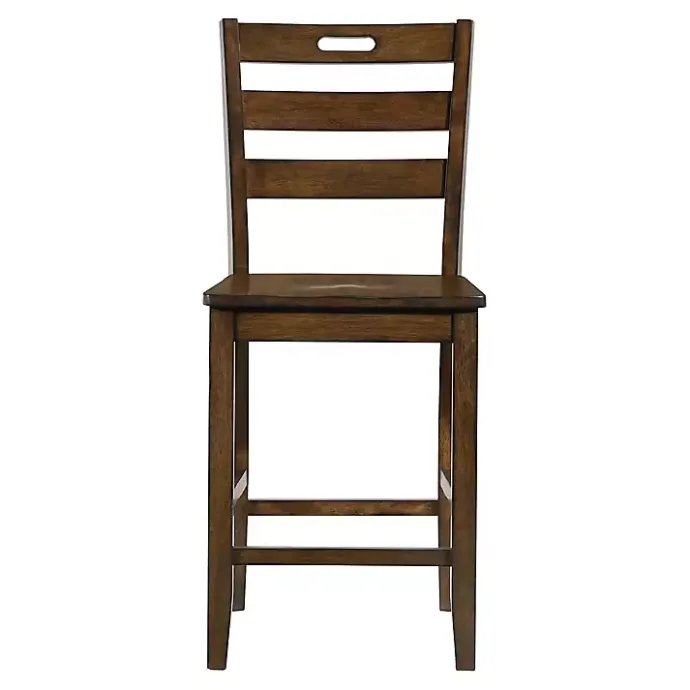 Outlet Kirklands Home Rustic Oak Wood Quinby Counter Stools, Set of 2 Brown