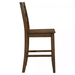Outlet Kirklands Home Rustic Oak Wood Quinby Counter Stools, Set of 2 Brown