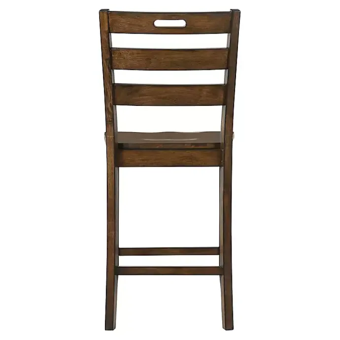 Outlet Kirklands Home Rustic Oak Wood Quinby Counter Stools, Set of 2 Brown