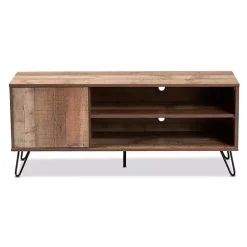 Online Kirklands Home Rustic Oak Wood TV Stand Brown