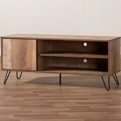 Online Kirklands Home Rustic Oak Wood TV Stand Brown