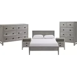 Sale Kirklands Home Rustic Smoke Wood Panel Full Bed Frame Gray