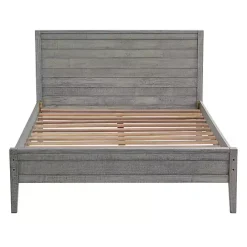 Sale Kirklands Home Rustic Smoke Wood Panel Full Bed Frame Gray