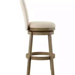 Best Kirklands Home Rustic Taupe Upholstered Swivel Bar Stool Tan