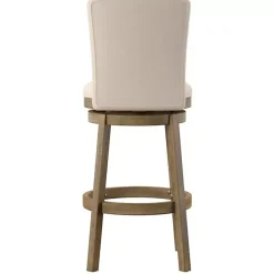 Best Kirklands Home Rustic Taupe Upholstered Swivel Bar Stool Tan