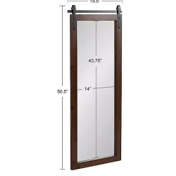Outlet Kirklands Home Rustic Walnut Barn Door Wall Mirror