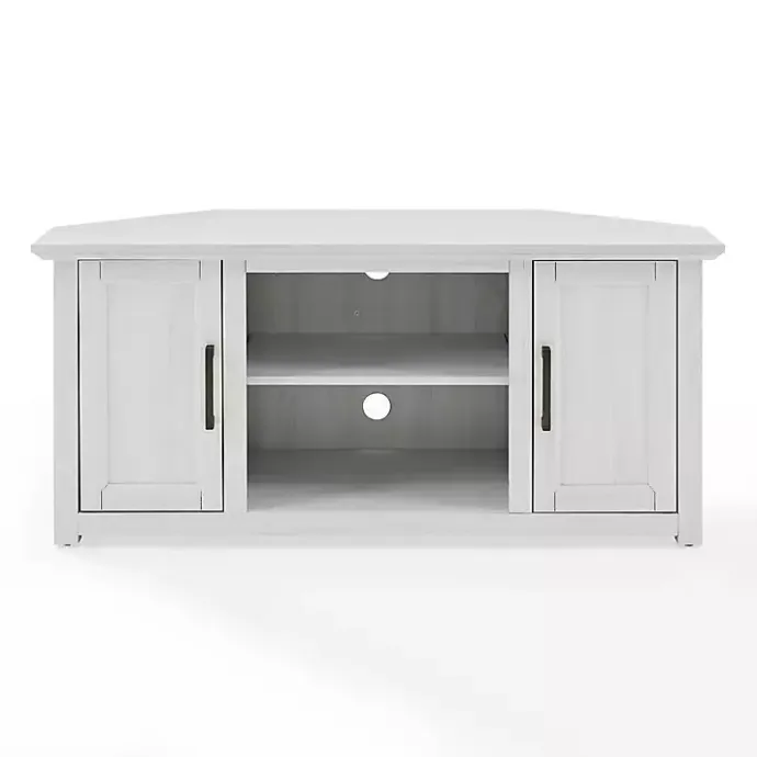 Best Kirklands Home Rustic White Katy-Corner TV Stand