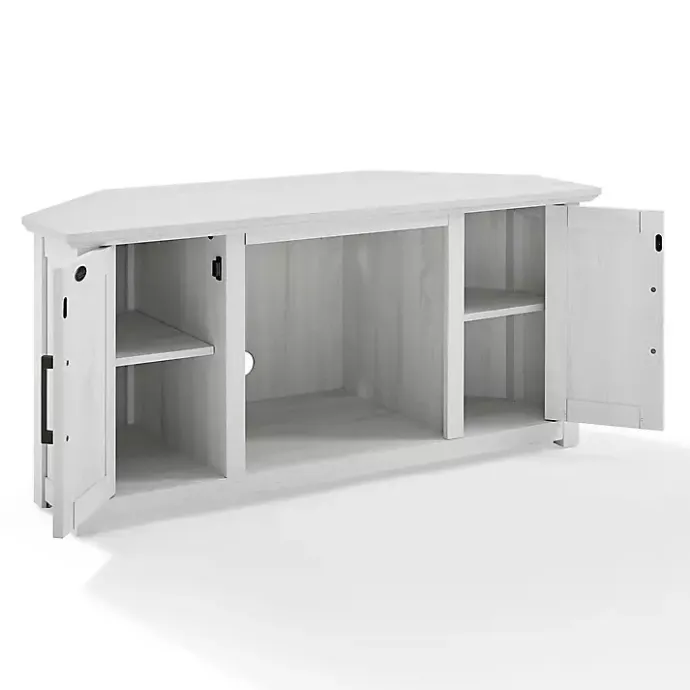 Best Kirklands Home Rustic White Katy-Corner TV Stand