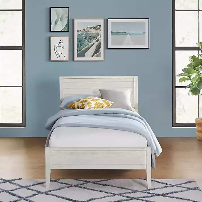 Online Kirklands Home Rustic White Pine Panel Twin Bed Frame