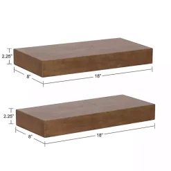 Kirklands Home Rustic Wood 2-pc. Floating Shelves, 18 in.