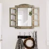 Outlet Kirklands Home Rustic Wooden Dual Window Shutter Wall Mirror