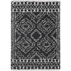 Hot Kirklands Home Sable and White Moon Area Rug, 5x7 Black