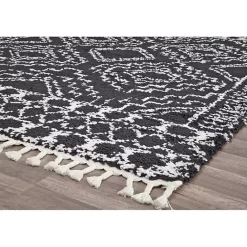 Hot Kirklands Home Sable and White Moon Area Rug, 5x7 Black