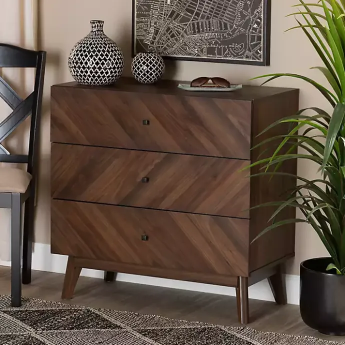 Online Kirklands Home Sabrina Walnut Wood 3-Drawer Chest