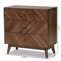 Online Kirklands Home Sabrina Walnut Wood 3-Drawer Chest