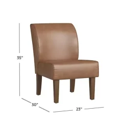 Discount Kirklands Home Saddle Faux Leather Accent Chair Brown