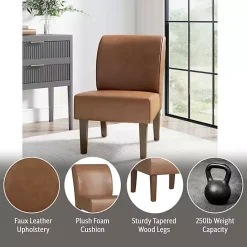 Discount Kirklands Home Saddle Faux Leather Accent Chair Brown