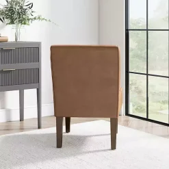 Discount Kirklands Home Saddle Faux Leather Accent Chair Brown