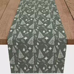 Online Kirklands Home Sage Christmas Trees Table Runner