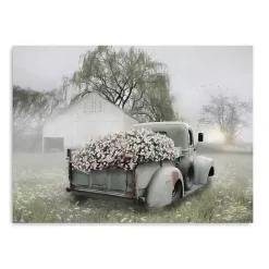 Hot Kirklands Home Sage Flower Truck Canvas Art Print, 40x30 in.