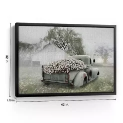 Clearance Kirklands Home Sage Flower Truck Framed Canvas Print, 42x32 in.