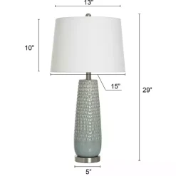 Hot Kirklands Home Sage Green Ceramic Dimpled Table Lamp White
