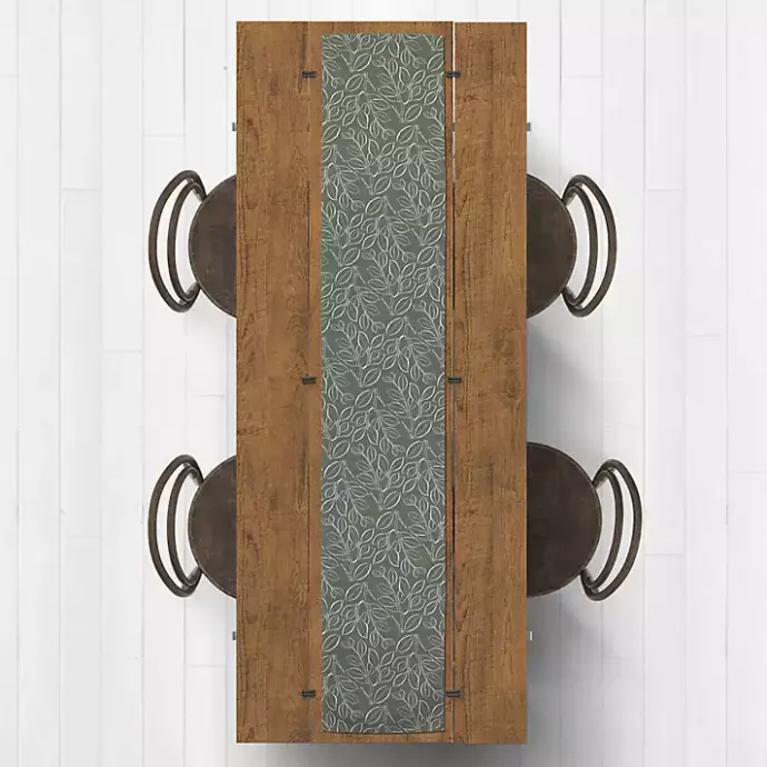New Kirklands Home Sage Leaves Table Runner, 90 in. Green