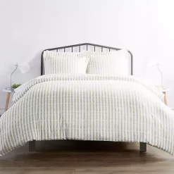 Online Kirklands Home Sage Rugged Stripes Puffed Twin 3-pc. Duvet Set