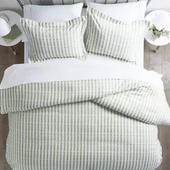 Online Kirklands Home Sage Rugged Stripes Puffed Twin 3-pc. Duvet Set