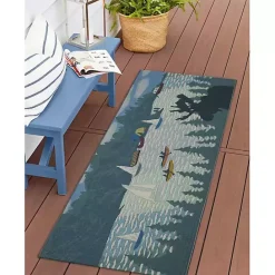 Clearance Kirklands Home Sailboat Lake Indoor/Outdoor Runner, 1x4