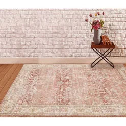 Online Kirklands Home Salmon Vintage Border Area Rug, 8x11 Pink