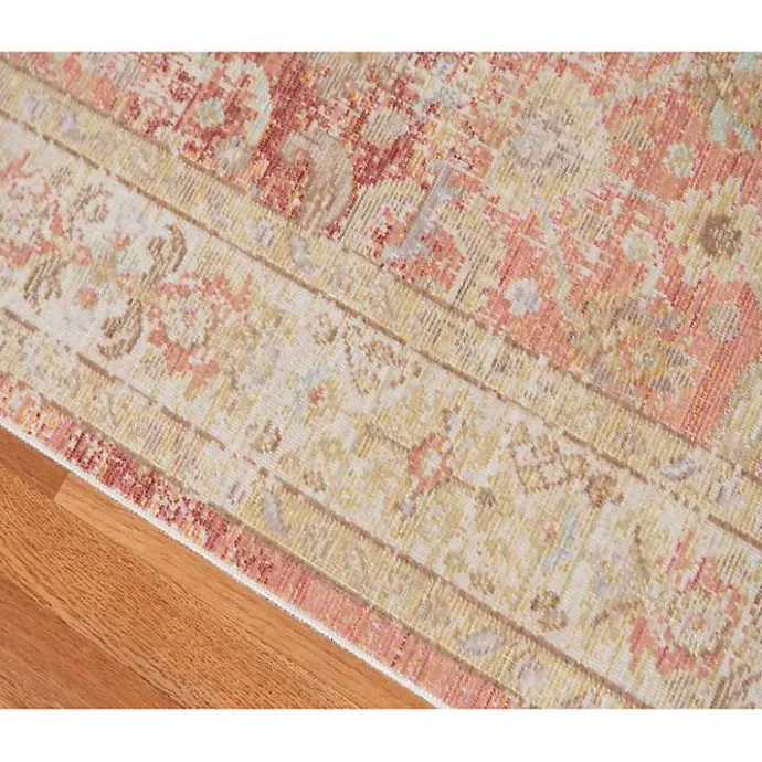 Clearance Kirklands Home Salmon Vintage Border Runner Pink